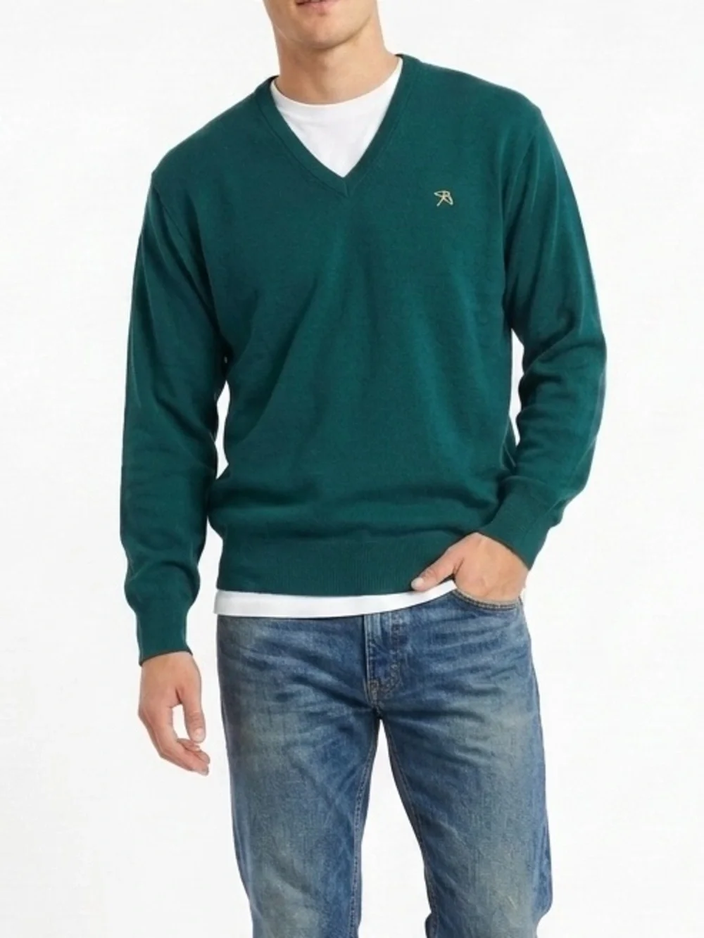 Vintage Arnold Palmer Teal V-Neck Sweater Size 40 Grandpacore Golf Preppy Top